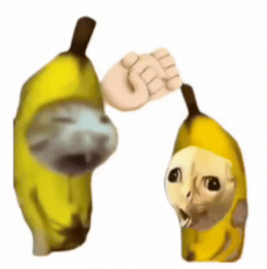 香蕉猫伸拳头暴打香蕉猫表情包gif